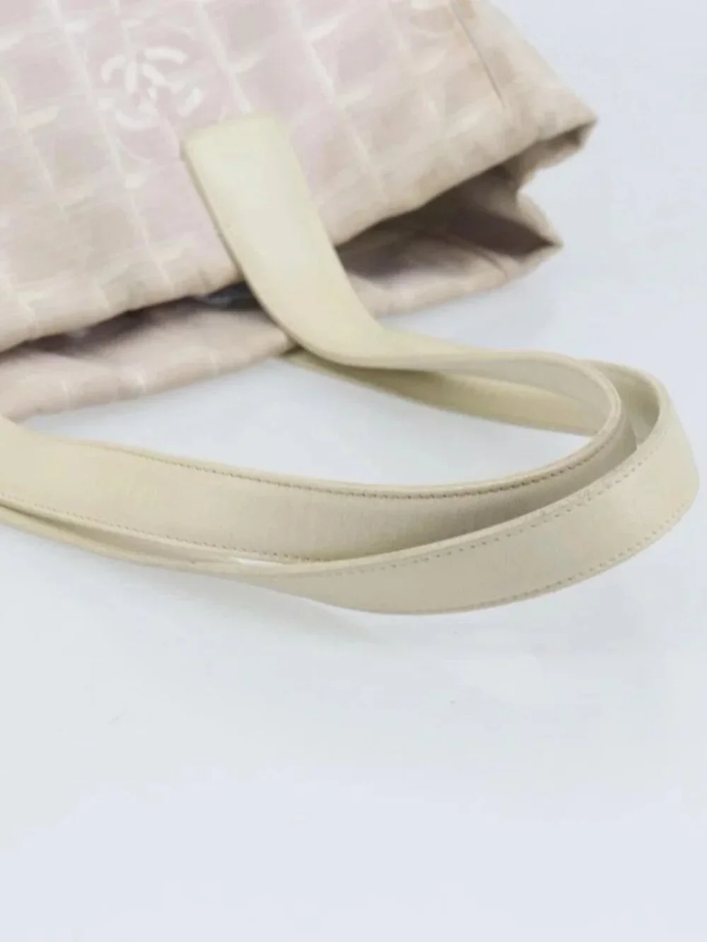 CHANEL New Travel Line Tote Bag Nylon Pink Gold CC Auth BA11718